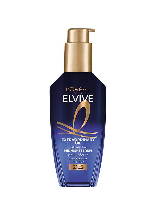 لوريال باريس لوريال الفيف إكستروردنري اويل سيروم منتصف الليل المغذي - للشعر الجاف، 100 مل - Image 1